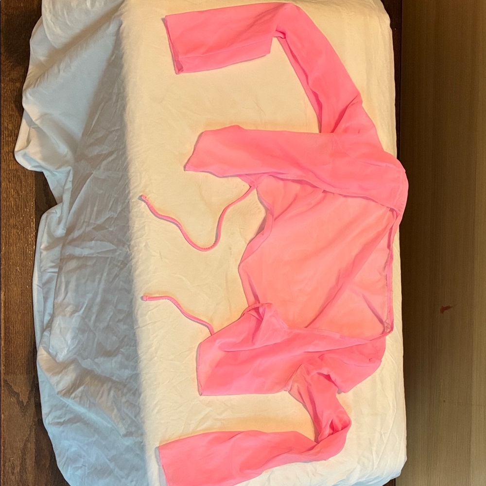 Cropped Neon Pink Hoodie Sweatshirt